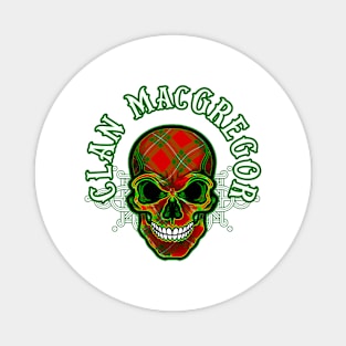 Scottish Clan MacGregor Tartan Celtic Skull Magnet